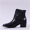 Paul Green Western Block Heel Ankle Boot - Black Soft Leather